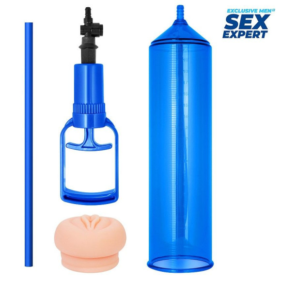 Синяя вакуумная помпа с реалистичной вставкой Синяя вакуумная помпа с реалистичной вставкой