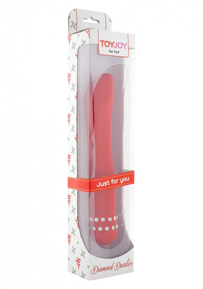 Красный вибратор DIAMOND DAZZLER - 19 см. Красный вибратор DIAMOND DAZZLER - 19 см.
