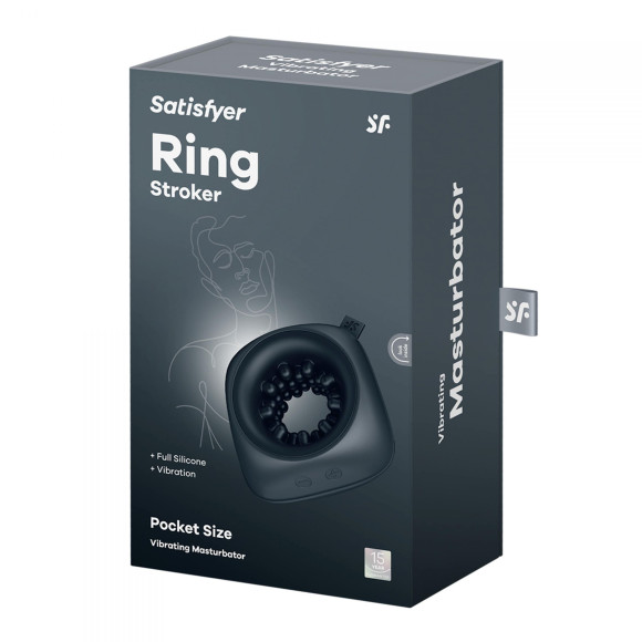 Черный мужской вибромассажер Ring Stroker Черный мужской вибромассажер Ring Stroker