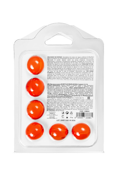 Набор из 6 шариков с массажным маслом Brazilian Balls с ароматом вишни Набор из 6 шариков с массажным маслом Brazilian Balls с ароматом вишни
