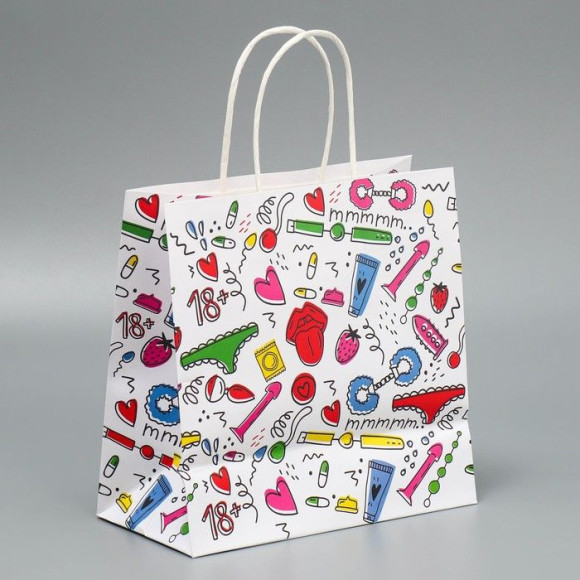 Подарочный крафтовый пакет«18» - 22×22×11 см. Подарочный крафтовый пакет«18» - 22×22×11 см.