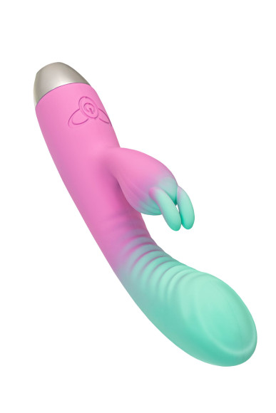 Мятно-розовый вибратор для точки G с клиторальным отростком Orchid - 21 см. Мятно-розовый вибратор для точки G с клиторальным отростком Orchid - 21 см.