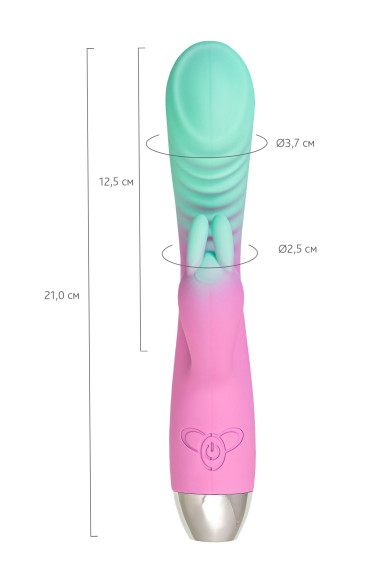 Мятно-розовый вибратор для точки G с клиторальным отростком Orchid - 21 см. Мятно-розовый вибратор для точки G с клиторальным отростком Orchid - 21 см.