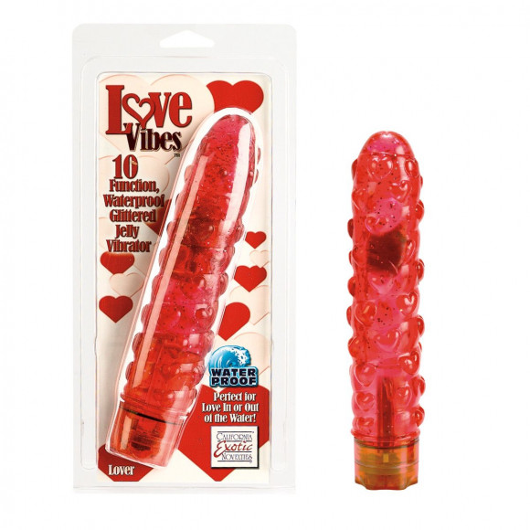 Вибромассажер Love Vibes с сердечками - 18 см.