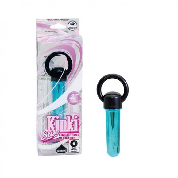 Бирюзовая вибропуля с колечком в основании 