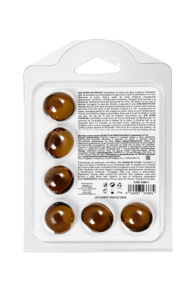 Набор из 6 шариков с массажным маслом Brazilian Balls с ароматом шоколада Набор из 6 шариков с массажным маслом Brazilian Balls с ароматом шоколада