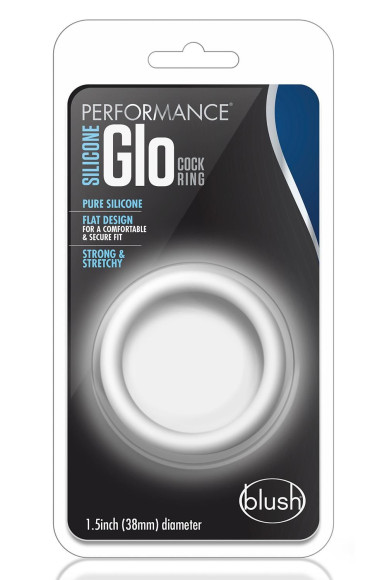 Белое люминесцентное эрекционное кольцо Silicone Glo Cock Ring Белое люминесцентное эрекционное кольцо Silicone Glo Cock Ring