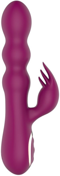 Сливовый вибратор-кролик AN Stamen с массажем бусинами - 22 см. Сливовый вибратор-кролик AN Stamen с массажем бусинами - 22 см.