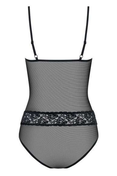 Прозрачное боди с бусинками на декольте Прозрачное боди с бусинками на декольте