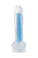 Прозрачно-синий фаллоимитатор, светящийся в темноте, Bruce Glow - 22 см.