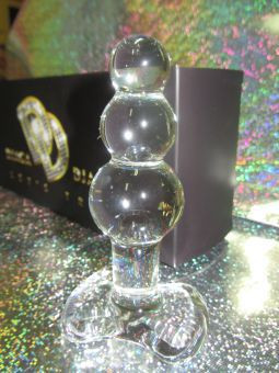 Стеклянная анальная пробка-ёлочка - 11 см.