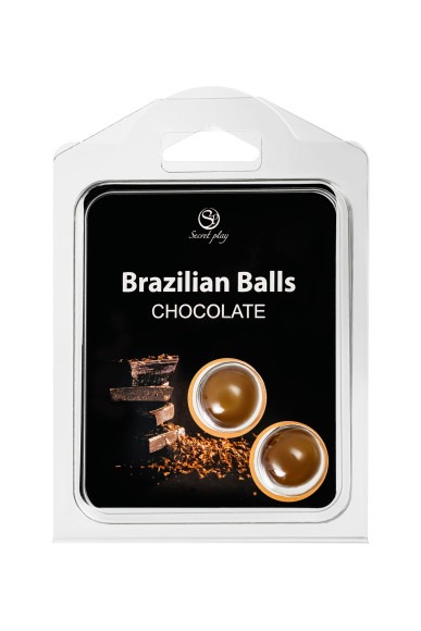 Набор из 2 шариков с массажным маслом Brazilian Balls с ароматом шоколада
