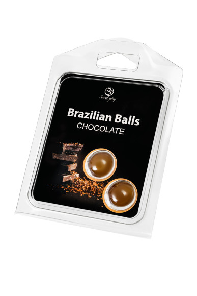 Набор из 2 шариков с массажным маслом Brazilian Balls с ароматом шоколада Набор из 2 шариков с массажным маслом Brazilian Balls с ароматом шоколада