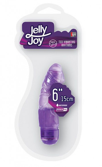 Фиолетовый вибромассажёр JELLY JOY 6INCH 10 RHYTHMS - 15 см. Фиолетовый вибромассажёр JELLY JOY 6INCH 10 RHYTHMS - 15 см.
