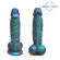 Синий фаллоимитатор с шиммером - 17 см.