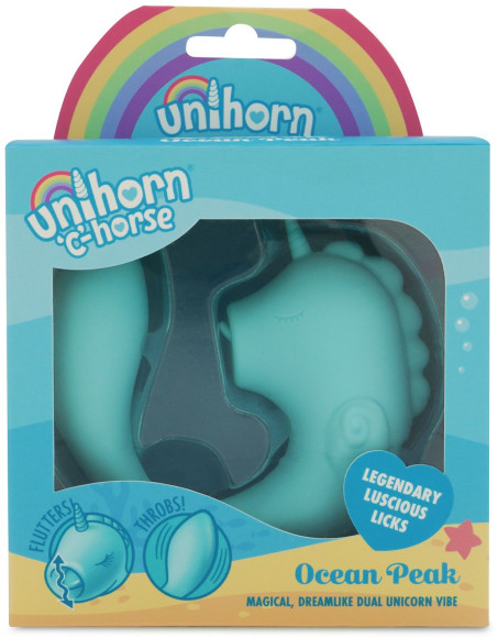 Голубой С-образный вибромассажер C Horse Ocean Peak со стимуляцией язычком Голубой С-образный вибромассажер C Horse Ocean Peak со стимуляцией язычком