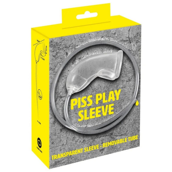 Прозрачная насадка на пенис Piss Play Sleeve для игр с мочеиспусканием Прозрачная насадка на пенис Piss Play Sleeve для игр с мочеиспусканием