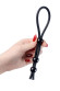 Черное лассо на пенис с тремя бусинами Черное лассо на пенис с тремя бусинами