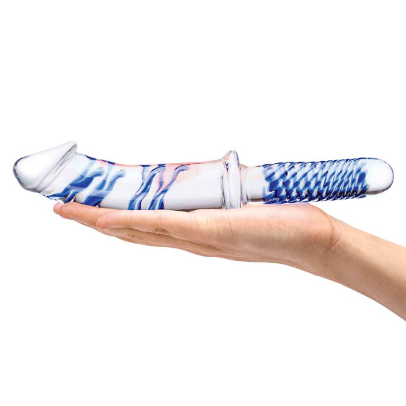 Прозрачно-синий двусторонний стимулятор 11 Realistic Double Ended Dildo - 28 см. Прозрачно-синий двусторонний стимулятор 11 Realistic Double Ended Dildo - 28 см.