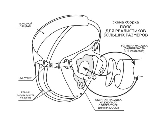 Пояс Hard Brutal для больших насадок Пояс Hard Brutal для больших насадок