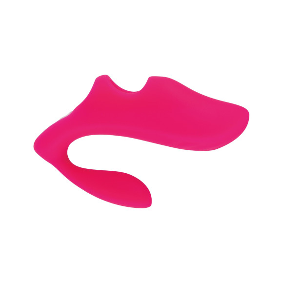 Розовая вибронасадка на палец с дополнительным отростком Розовая вибронасадка на палец с дополнительным отростком