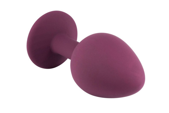 Бордовая средняя силиконовая пробка с прозрачным кристаллом Бордовая средняя силиконовая пробка с прозрачным кристаллом