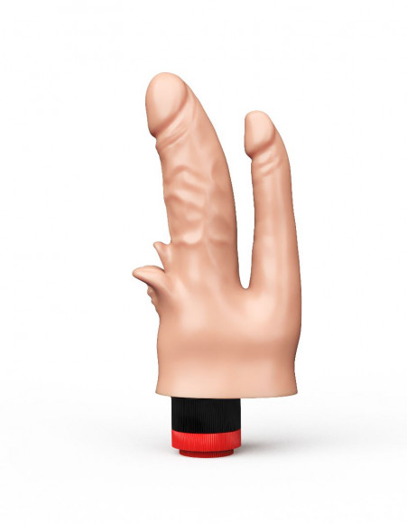 Двойной анально-вагинальный гелевый вибратор - 17 см. Двойной анально-вагинальный гелевый вибратор - 17 см.