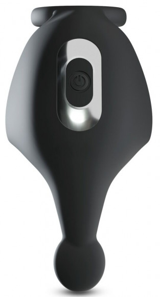 Черная вибронасадка для эрекции и стимуляции мошонки Cock ring with RC ball massager