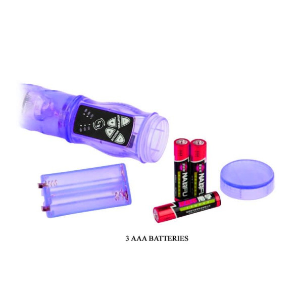 Фиолетовый вибратор-кролик с функцией ротации - 21,5 см. Фиолетовый вибратор-кролик с функцией ротации - 21,5 см.