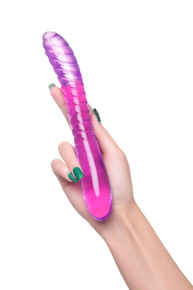 Фиолетовый двусторонний фаллоимитатор Frica - 23 см. Фиолетовый двусторонний фаллоимитатор Frica - 23 см.