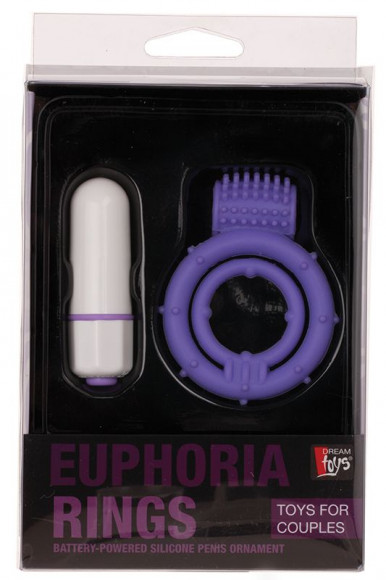 Фиолетовое виброкольцо с шишечками NEON EUPHORIA CLITORAL RING PURPLE