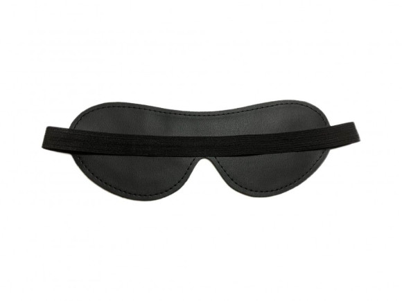 Черная лаковая маска на глаза из эко-кожи Черная лаковая маска на глаза из эко-кожи