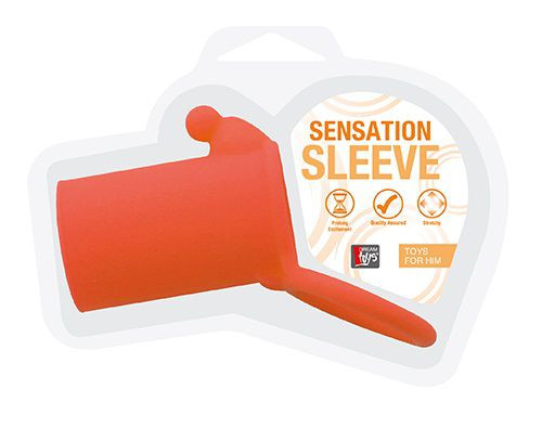 Оранжевая насадка-эректор NEON SENSATION SLEEVE WITH TICKLER