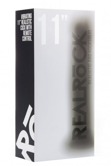 Чёрный вибратор-реалистик Vibrating Realistic Cock 11  - 27,5 см.