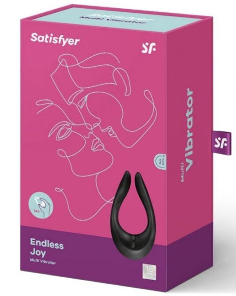 Чёрный многофункциональный стимулятор для пар Satisfyer Endless Joy Чёрный многофункциональный стимулятор для пар Satisfyer Endless Joy