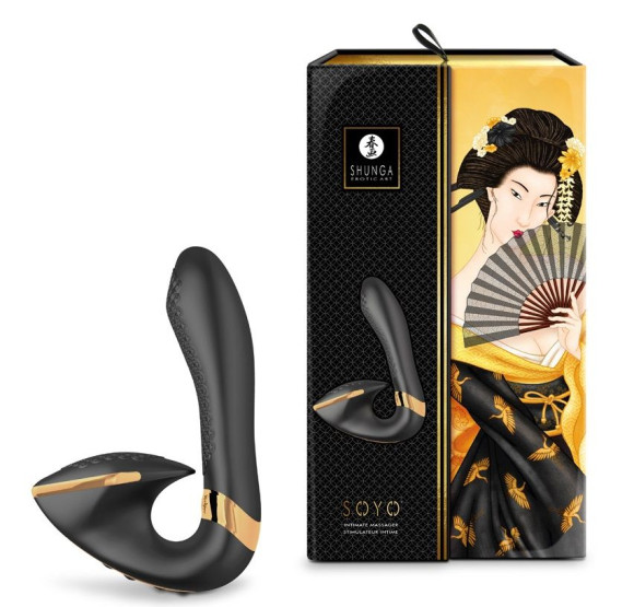 Черный вибростимулятор SOYO - 17 см. Черный вибростимулятор SOYO - 17 см.