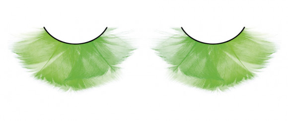 Пушистые зеленые ресницы-перья Пушистые зеленые ресницы-перья
