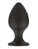 Черная средняя силиконовая анальная пробка с ребрышками на кончике Черная средняя силиконовая анальная пробка с ребрышками на кончике