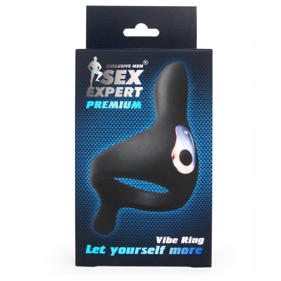 Черное перезаряжаемое эрекционное кольцо с 2 отростками Черное перезаряжаемое эрекционное кольцо с 2 отростками