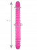 Розовый двухсторонний спиралевидный фаллоимитатор - 43 см.