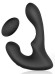 Черный силиконовый вибромассажер простаты с пультом ДУ Черный силиконовый вибромассажер простаты с пультом ДУ