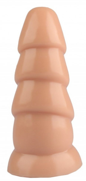 Телесная рельефная анальная втулка - 18,5 см. Телесная рельефная анальная втулка - 18,5 см.
