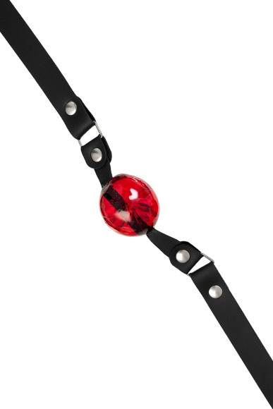 Красный кляп-леденец на кожаных ремешках Красный кляп-леденец на кожаных ремешках