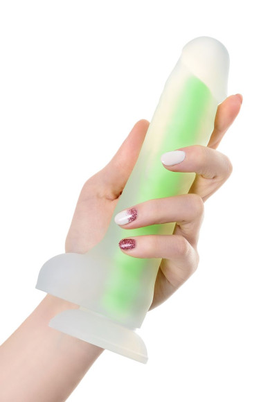 Прозрачно-зеленый фаллоимитатор, светящийся в темноте, Wade Glow - 20 см. Прозрачно-зеленый фаллоимитатор, светящийся в темноте, Wade Glow - 20 см.