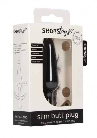 Черная анальная пробка для ношения Slim Butt Plug - 8,3 см. Черная анальная пробка для ношения Slim Butt Plug - 8,3 см.