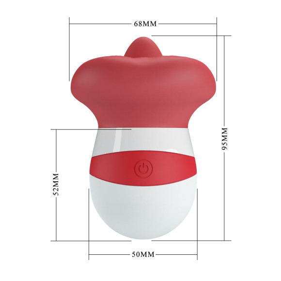 Красно-белый клиторальный стимулятор в форме рта Mina Красно-белый клиторальный стимулятор в форме рта Mina