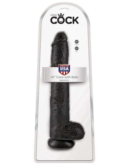Чёрный фаллоимитатор-гигант 14 Cock with Balls - 37,5 см. Чёрный фаллоимитатор-гигант 14 Cock with Balls - 37,5 см.