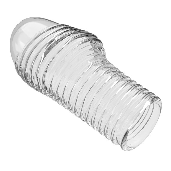 Прозрачная насадка на пенис с ребрышками Hoytt - 9 см.