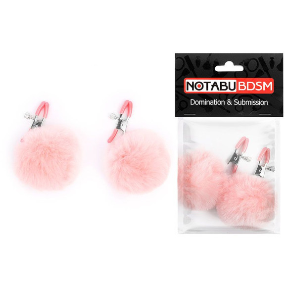 Зажимы для сосков с розовым пушком Зажимы для сосков с розовым пушком