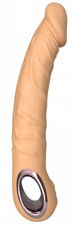 Телесный силиконовый вибратор-реалистик - 22 см.